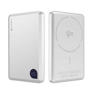 ROA Qi2対応モバイルバッテリーAirSlim Hacray シルバーホワイト HR-Q112L-SW