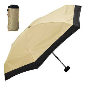 KIZAWA 5段式超コンパクト日傘 バイカラー pico bicolor ［晴雨兼用傘 / 47cm］ ベージュ×ブラック 54703-020-BGE