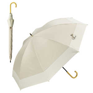 KIZAWA 55cmラタンハンドルショート丈日傘 バイカラー prism bicolor [晴雨兼用傘 / 55cm] グレージュ×オフ 95519-022-GRG