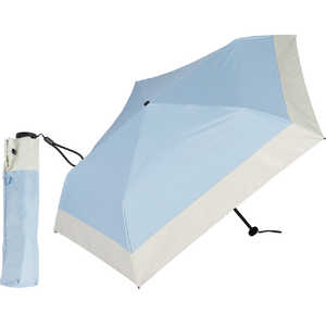 KIZAWA 超軽量カーボン日傘 5本骨 バイカラー ［晴雨兼用傘 /50cm］ ブルー×オフ MEX50DP-053PI-blue-off