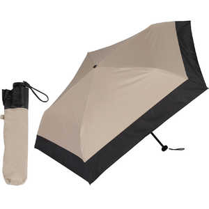 KIZAWA 超軽量カーボン日傘 5本骨 バイカラー ［晴雨兼用傘 /50cm］ ベージュ×ブラック MEX50DP-053PI-beige-black