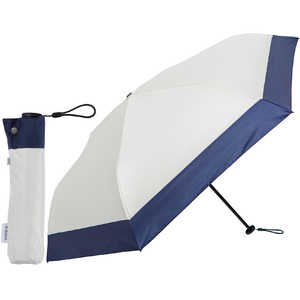KIZAWA 超軽量カーボン日傘 6本骨 バイカラー ［晴雨兼用傘 /55cm］ オフ×ネイビー MEX50DP-063PI-off-navy