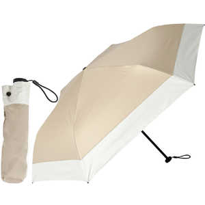 KIZAWA 超軽量カーボン日傘 6本骨 バイカラー ［晴雨兼用傘 /55cm］ ベージュ×オフ MEX50DP-063PI-beige-off