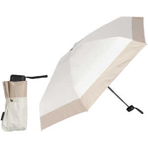 KIZAWA コンパクト日傘 mini 5段式6本骨 バイカラー ［晴雨兼用傘 /50cm］ オフ×ベージュ M50DP-065PI-off-beige