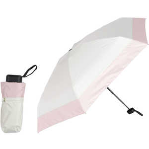 KIZAWA コンパクト日傘 mini 5段式6本骨 バイカラー ［晴雨兼用傘 /50cm］ オフ×ピンク M50DP-065PI-off-pink