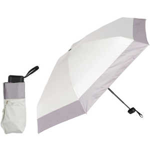 KIZAWA コンパクト日傘 mini 5段式6本骨 バイカラー ［晴雨兼用傘 /50cm］ オフ×グレー M50DP-065PI-off-grey