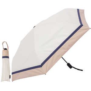 KIZAWA 自動開閉超軽量カーボン日傘 6本骨 3色ミックス ［晴雨兼用傘 /53cm］ オフ×ベージュ AEX533S-063PI-off-beige