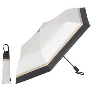 KIZAWA 自動開閉超軽量カーボン日傘 6本骨 3色ミックス ［晴雨兼用傘 /53cm］ オフ×ブラック AEX533S-063PI-off-black