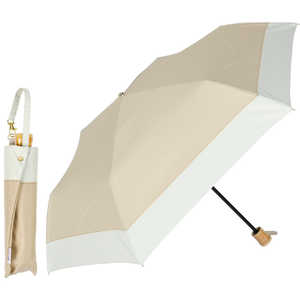 KIZAWA 形状安折りたたみ日傘 stella ［日傘 /50cm］ ベージュ×オフ M50XT-063PI-beige-off