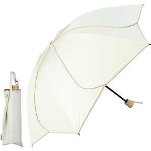 KIZAWA 花びらデザイン折りたたみ日傘 sakasa ameri ［晴雨兼用傘 /55cm］ オフ×ベージュ M55HB-063PO-off-beige