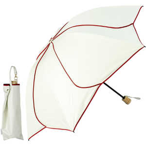 KIZAWA 花びらデザイン折りたたみ日傘 sakasa ameri ［晴雨兼用傘 /55cm］ オフ×レッド M55HB-063PO-off-red