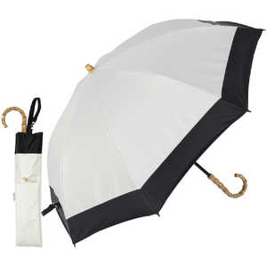 KIZAWA 2段式折りたたみ日傘 nino バイカラー ［晴雨兼用傘 /50cm］ オフ×ブラック M50DP-082PO-off-black