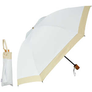 KIZAWA 逆さ式日傘シルキーラックス sakasa glare バイカラー ［日傘 /50cm］ ホワイト×ベージュ S011-M55O-off-beige