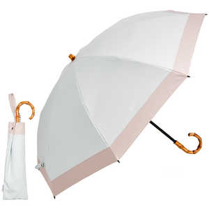 KIZAWA 2段式折りたたみ日傘シルキーラックス glare バイカラー ［日傘 /50cm］ ホワイト×ピンク S211-M50O-off-pink