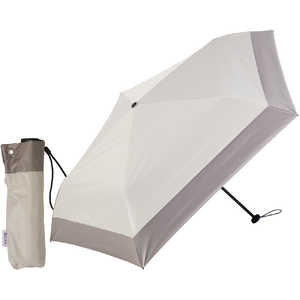 KIZAWA 超軽量カーボン日傘 5本骨 バイカラー ［晴雨兼用傘 /50cm］ グレージュ×モカ MEX50DP-053PI-greige-mocha