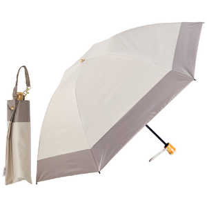 KIZAWA 手動折りたたみ傘 3段式6本骨 逆さ傘 バイカラー ［晴雨兼用傘 /55cm］ グレージュ×モカ M55DP-063PO-greige-mocha