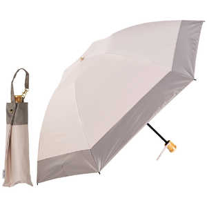 KIZAWA 手動折りたたみ傘 3段式6本骨 逆さ傘 バイカラー ［晴雨兼用傘 /55cm］ ピンク×モカ M55DP-063PO-pink02-mocha