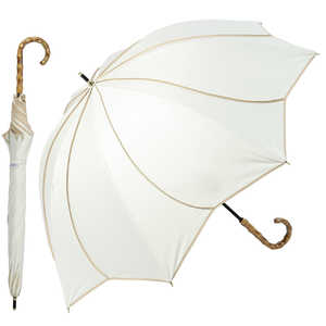 KIZAWA バンブー深張 花びらデザインショート丈日傘 50cm8本骨 colon ameri50 ［晴雨兼用傘 /50cm］ オフ×ベージュ M50HB-081API-off-beige