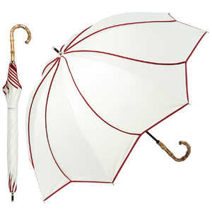 KIZAWA バンブー深張 花びらデザインショート丈日傘 50cm8本骨 colon ameri50 ［晴雨兼用傘 /50cm］ オフ×レッド M50HB-081API-off-red
