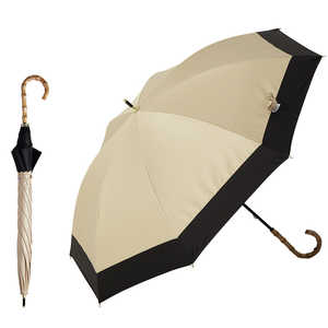 KIZAWA ショート丈日傘 50cm8本骨 バイカラー ithm ［晴雨兼用傘 / 50cm］ ベージュ×ブラック MDP-08120PI-beige-black