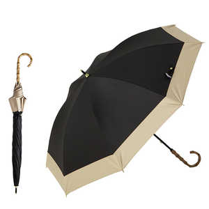 KIZAWA ショート丈日傘 50cm8本骨 バイカラー ithm ［晴雨兼用傘 / 50cm］ ブラック×ベージュ MDP-08120PI-black-beige