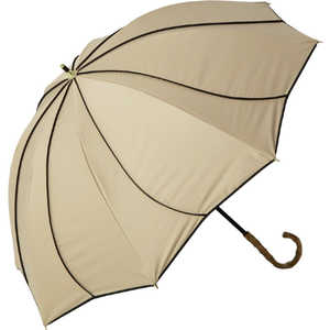 KIZAWA ショート丈日傘 55cm8本骨 花びらデザイン icolon ameri ［晴雨兼用傘 / 55cm］ ベージュ×ブラック M55HB-081API-beige-black