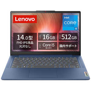 Υܥѥ Lenovo IdeaPad Slim 3i Gen 8 /ǥץ쥤 14.0/Core i5-12450H/16GB/SSD512GB/Officeʤ/Windows11 ӥ֥롼 83EQ0053JP