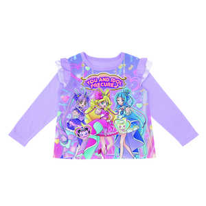 バンダイ BANDAI 光る!2TOPSニットパジャマ キミとアイドルプリキュア♪(A) ラベンダー 100cm バンダイ BANDAI 光る!2TOPSニットパジャマ キミとアイドルプリキュア♪(A) ラベンダー 100cm