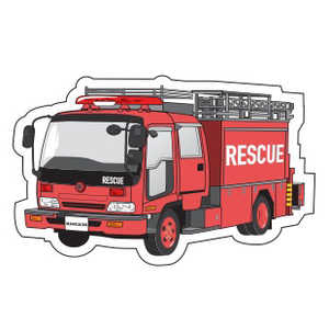 ギャラデザインファクトリー ギャラデザイン ダイカットシール 消防車 ST107