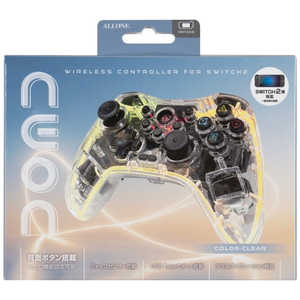 アローン Switch2用ワイヤレスネオンコントローラー クリア ALLONE ALG-NS2WNECC