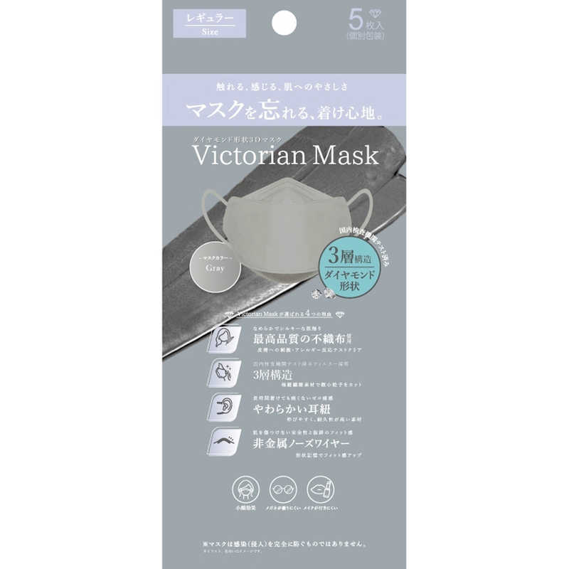 サムライワークス サムライワークス Victorian Mask（ヴィクトリアンマスク）レギュラーサイズ 5枚入 グレー  