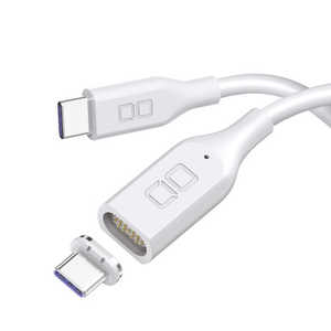 CIO マグネットシリコンケーブル1m ホワイト ［USB Power Delivery対応］ CIOSLMGCC1WH