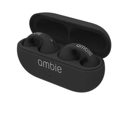 AMBIE イヤーカフ型 フルワイヤレスイヤホン マイク対応 ブラック AMTW01BC