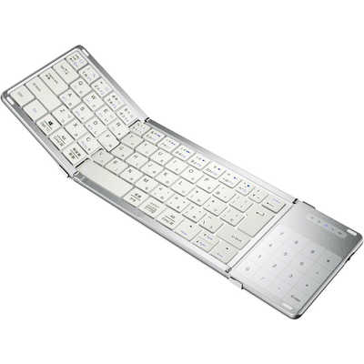 EWIN 三つ折りたたみ式ワイヤレスキーボード ホワイト EW-NTKB301 の