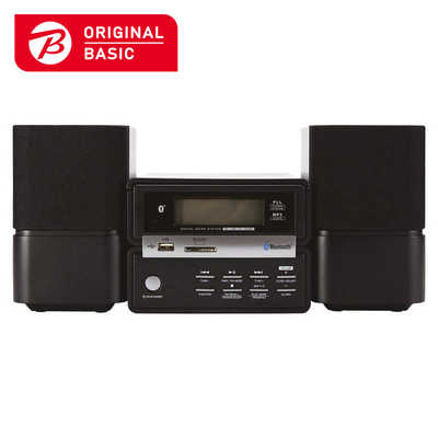 【在庫限り】 ORIGINALBASIC ミニコンポ XR-BU30B /Bluetooth対応] ブラック[ワイドFM対応 ラジオ・コンポ