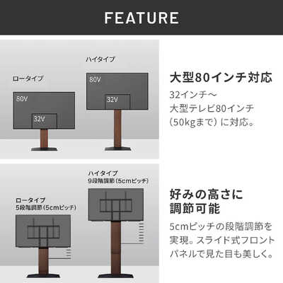 ナカムラ 32～80インチ対応 WALLテレビスタンドV3 (ロータイプ 