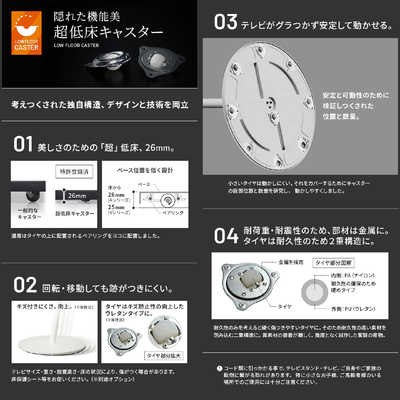 ナカムラ 24～55インチ対応 テレビスタンド WALL A2 (ロータイプ