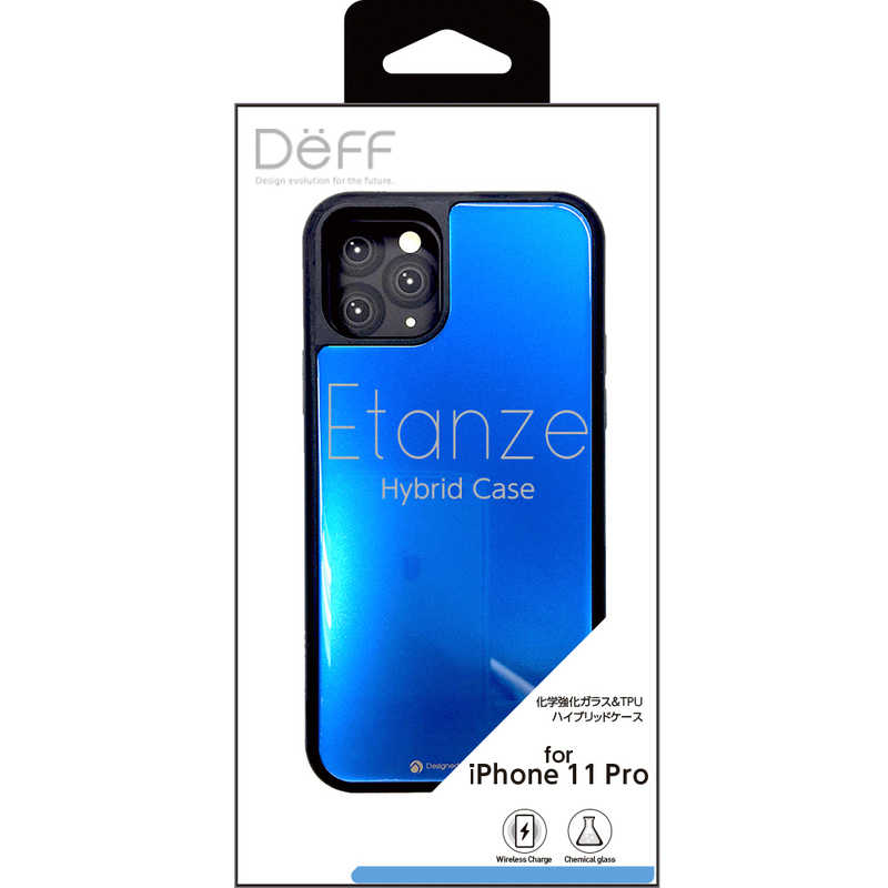 DEFF DEFF iPhone 11 Pro 5.8インチ用 HYBRID CASE Etanze 化学強化ガラス&TPU複合素材ケース ブルー BKS-IPE19SMBU BKS-IPE19SMBU