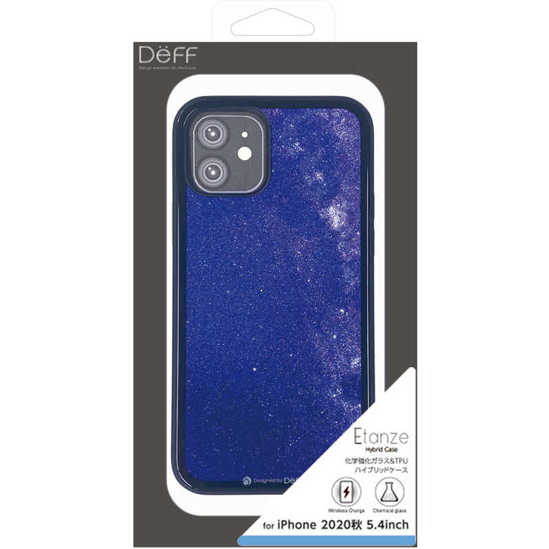 DEFF DEFF iPhone 12 mini 5.4インチ対応 ハイブリットケース エタンゼ ワイヤレスチャージャー対応 星空ブルー DCS-IPE20SSBU DCS-IPE20SSBU