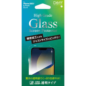 DEFF iPhone 14 Plus 6.7ѥ饹ե Ʃꥢ High Grade Glass Screen Protector ꥢ DG-IP22LG3F