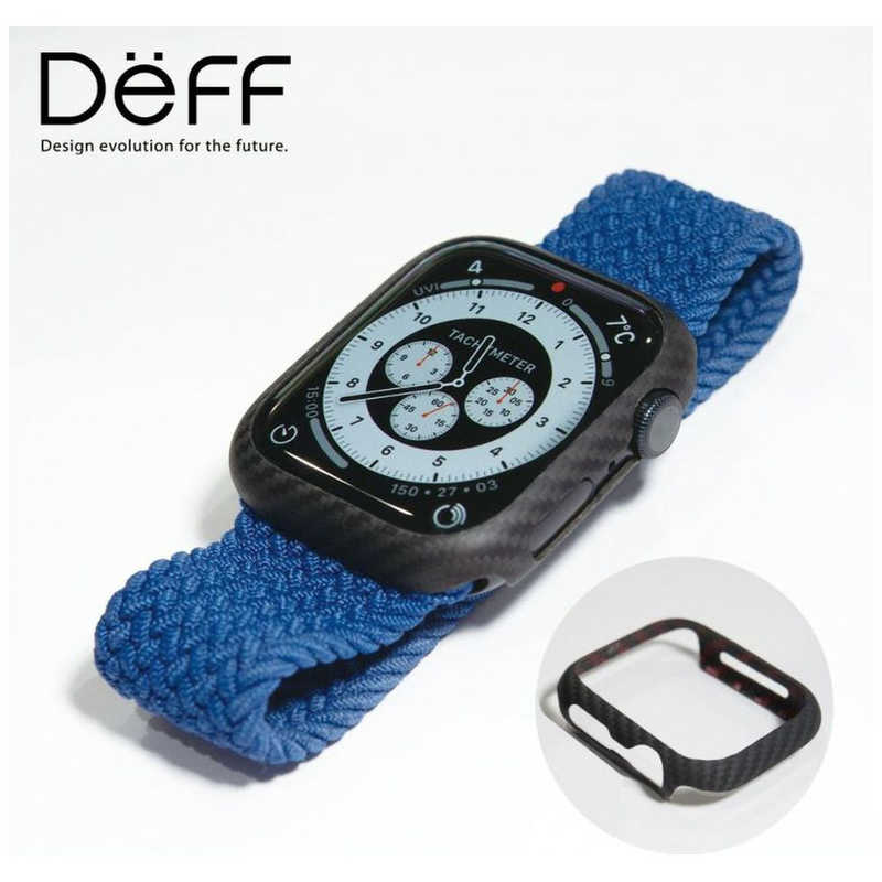 DEFF DEFF Apple Watch SE 40mm用 アラミド繊維カバー｢DURO｣ マットブラック DCS-AWSED40KVBK DCS-AWSED40KVBK