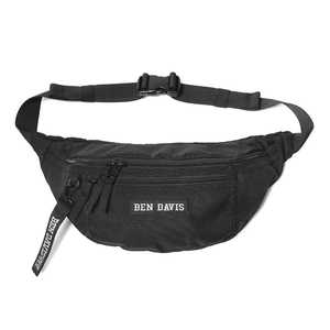 ベンデイビス BEN DAVIS BDW-9274 ロゴテープウエストバッグ大 BLACK/BLACK BDW9274 ベンデイビス BEN DAVIS BDW-9274 ロゴテープウエストバッグ大 BLACK/BLACK BDW9274