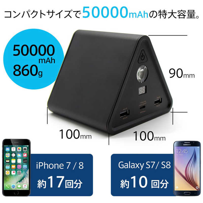 CHEERO CHEERO Power Mountain 50000mAh cheero ブラック [50000 /USB Power Delivery対応 /3ポート /充電タイプ] CHE086BK CHE086BK