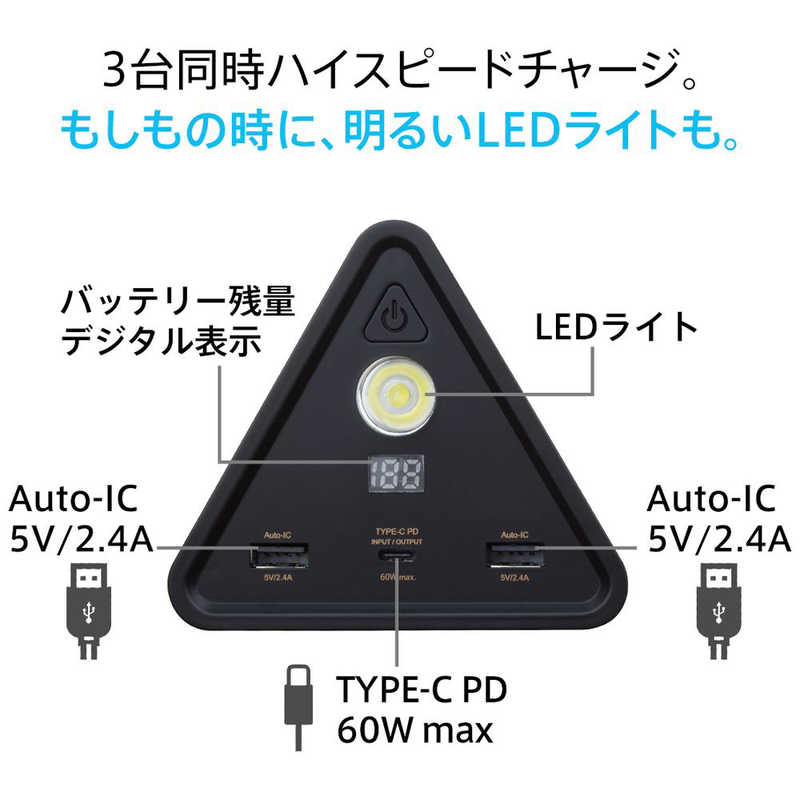 CHEERO CHEERO Power Mountain 50000mAh cheero ブラック [50000 /USB Power Delivery対応 /3ポート /充電タイプ] CHE086BK CHE086BK