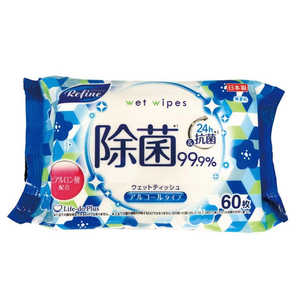 LIFEDOPLUS リファイン アルコール除菌 ウェットティッシュ 60枚 615539 LIFEDOPLUS リファイン アルコール除菌 ウェットティッシュ 60枚 615539