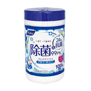 LIFEDOPLUS リファイン アルコール除菌 ウェットティッシュボトル 100枚 LD-153