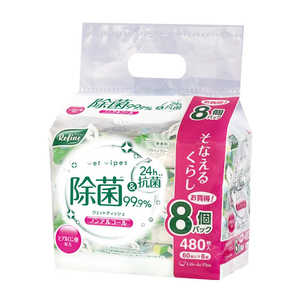 LIFEDOPLUS リファイン ノンアルコール除菌 ウェットティッシュ 60枚 8個入り 615662 LIFEDOPLUS リファイン ノンアルコール除菌 ウェットティッシュ 60枚 8個入り 615662