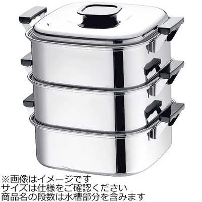 神子島製作所 桃印 18-0丸型蒸器 27cm 2段 AMS72272 |b03