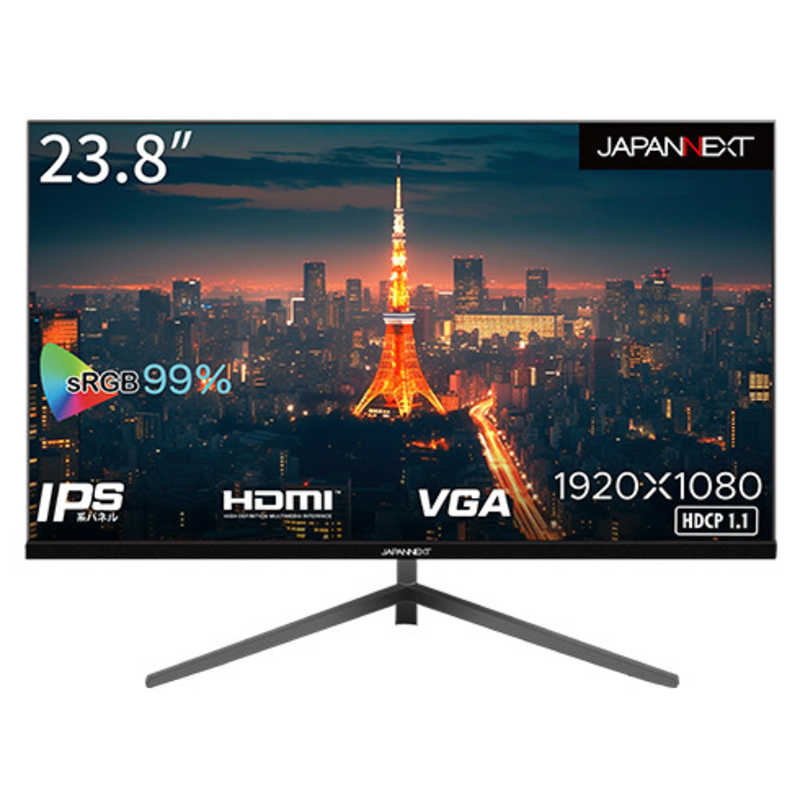 JAPANNEXT JAPANNEXT IPSパネル搭載 フルHD液晶モニター HDMI VGA sRGB99％ ［23.8型 /フルHD(1920×1080) /ワイド］ JN-IPS2380FHD-N JN-IPS2380FHD-N