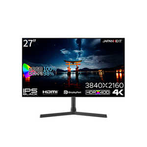 JAPANNEXT 27インチ IPS BLACKパネル搭載 4K(3840×2160) /ワイド 解像度 液晶モニター JN-27IPSB4FLUHDR